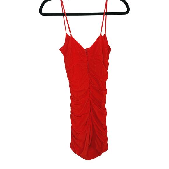 WeWoreWhat Ronnie Ruched Mini Dress Red Small Baddie Chic Clubwear Spicy Event - Picture 3 of 7